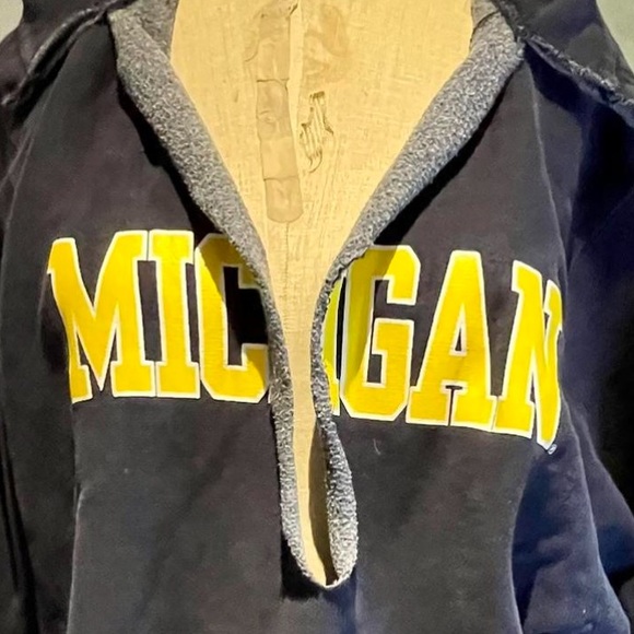 Univerty of MICHIGAN Vtg |Steeve & Barrie’s | Distressed Logo Sweatshirt |Sz:L - Picture 5 of 15